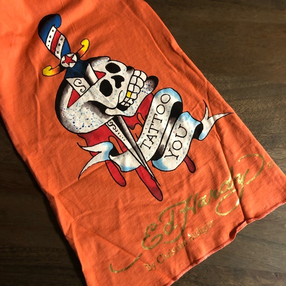 Vintage Ed Hardy by Christian Audigier Scarf - Picture 6 of 8